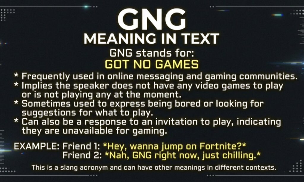 GNG Mean in Text