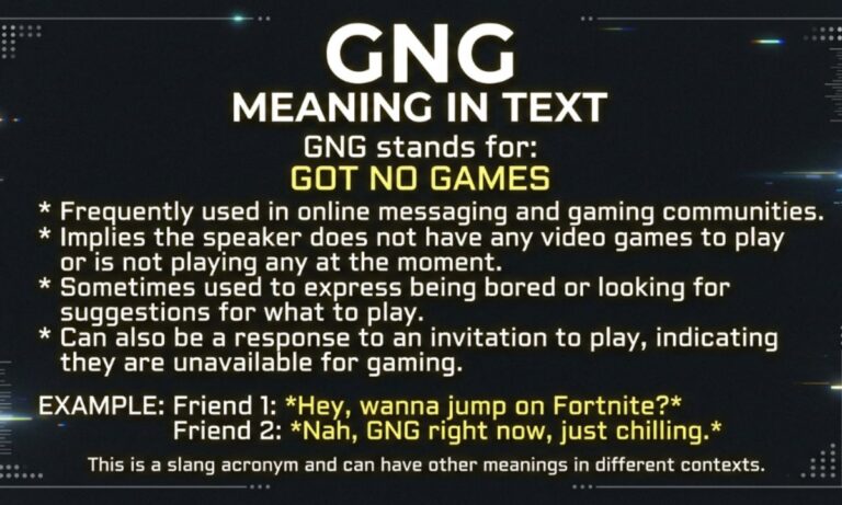 GNG Mean in Text